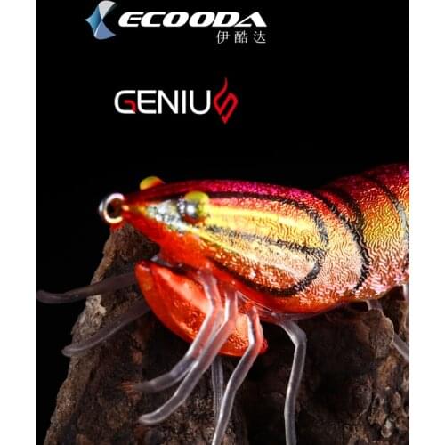 Ecooda Genius90mm 20g 3.5# hook 75MM 12g 3.5# hook SINKING Squality squid jig fishing lures Luminous Egi lure Squid bait