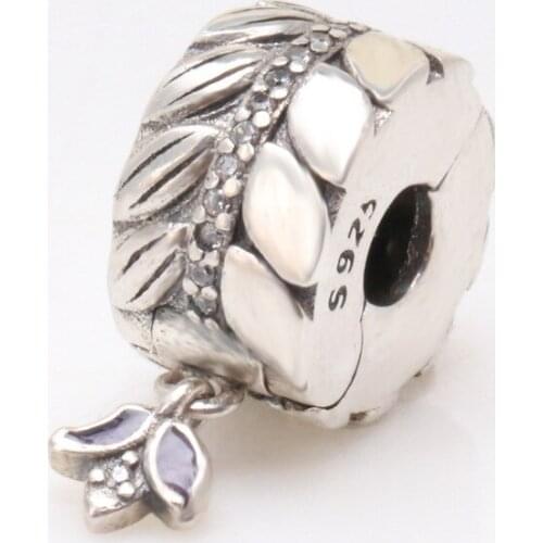 Bewill Vitality Grain S925 Sterling Silver Non-silicone Fixing Clip Wheat Ear Positioning Buckle Fit For Original Bracelet