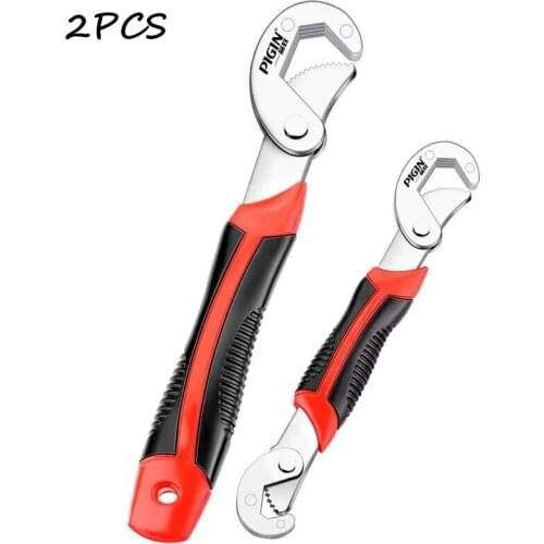 Wrench 2-piece Set Large Opening Automatic Adjustment Tool Wrench Pipe Wrench Pattern Wrench Multi-function Quick Wrench