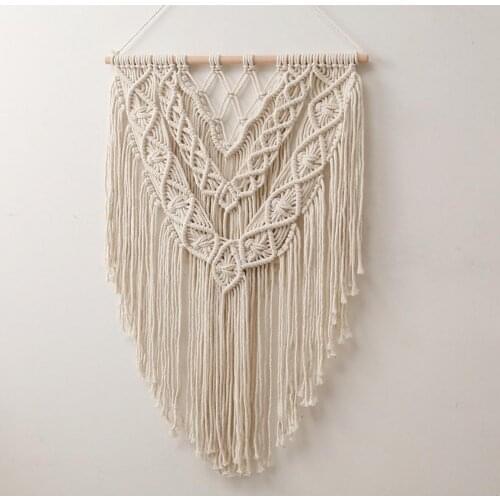 Boho Woven Tapestry Wall Geometric Art Tapestry Wall Hanging Handwoven Bohemian Cotton Rope Boho Tapestry With Tassels Home Dec