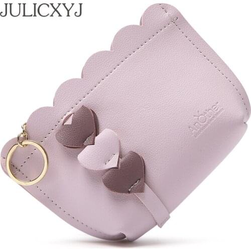 JULICXYJ Love Design Coin Purse Fresh Delicate Women Teenager Change Wallet Keyhain Case Cards Cash Bills Bags Girl Friend Gift