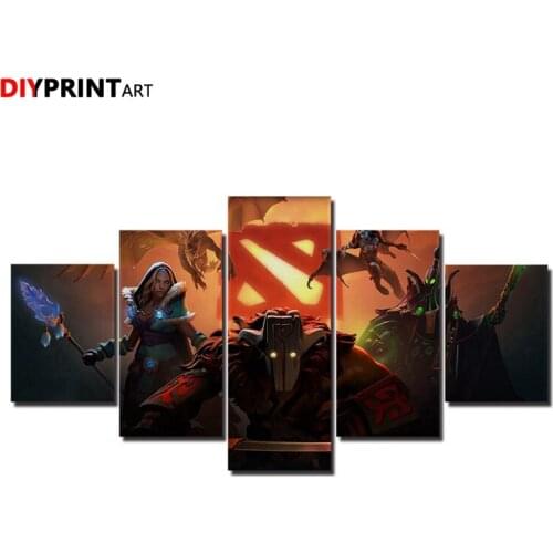 DOTA2 5 Panels Posters and Prints Wall Pictures for Living Room A1946