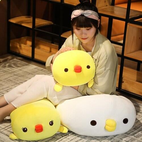 25/40/60cm Cute Cartoon Animal Chicken Toy Lovely Yellow White Chicken Soft Stuffed Plush Pillow Comfortable Sleeping Pillow