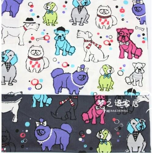 Cute Pet Dog Printed100% Cotton Fabric For DIY Sewing Handmade Pillow Tissus Baby Dress Patchwork Quilting Fat Quarters Fabric
