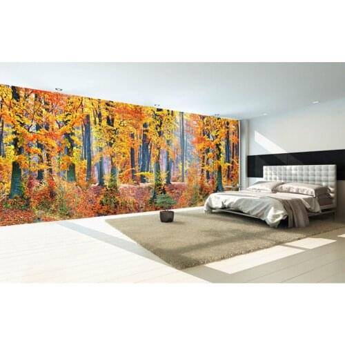 Bacaz Custom 3D Photo Wallpaper Forest Yellow Leaf Ginkgo 3D Living Room Entrance Hall Corridor Background Wall Mural Home Decor