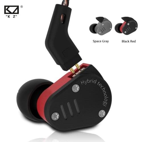 KZ ZSA Headphones Metal Sport Earphone Armature And Dynamic Hybrid In Ear Monitors Headset HiFi Bass Noise Cancelling Earbuds