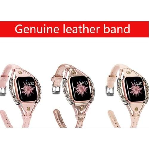 Fashion Genuine Leather band for apple watch strap series 6 5 4 40 44mm for iwatch SE real leather 3 2 1 38mm 42mm