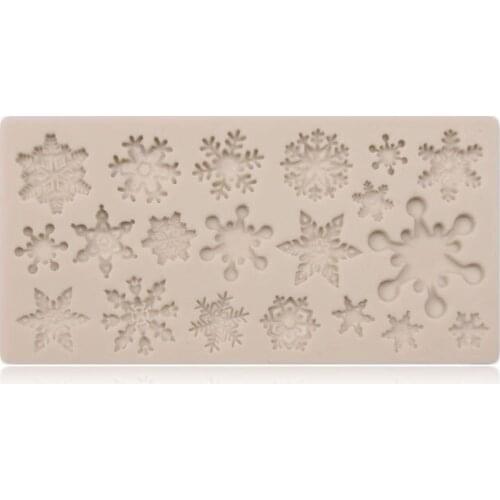 Christmas Snowflake Fondant Cake Silicone Mold DIY Holiday Chocolate Clay Decoration Baking Mold Home Kitchen Baking Tools