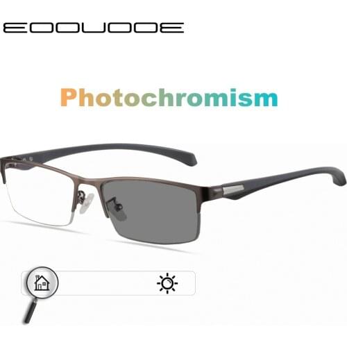 Titanium Alloy Sunglasses Transition Photochromic Reading Glasses Men Hyperopia Presbyopia with diopters Presbyopia Glasses
