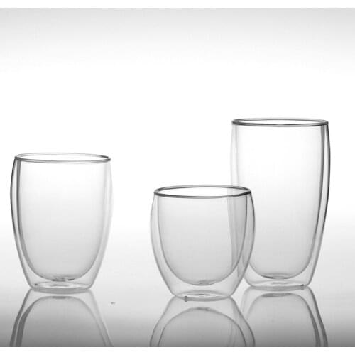 New Heat-resistant Double Wall Glass Cup Beer Espresso Coffee Cup Set Handmade Beer Mug Tea glass Whiskey Glass Cups Drinkware