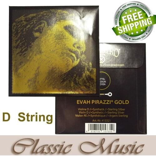 Free shipping ,Evah Pirazzi Gold Violin String , D string (415321), made in Germany