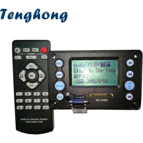 Tenghong MP3 Decoder Board Bluetooth 4.2 Audio Receiver 5V LCD APE FLAC WMA WAV Decoding Support Recording Radio Lyrics Display