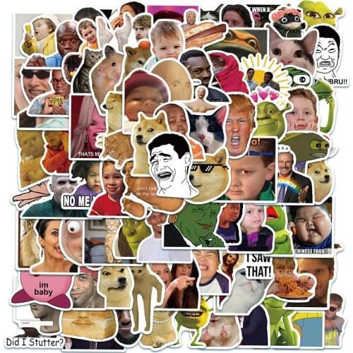 10/30/50 Pcs Funny Meme Graffiti Stickers Flakes For Cars notebook Children toys Luggage Skateboards manga sticker kid sticker