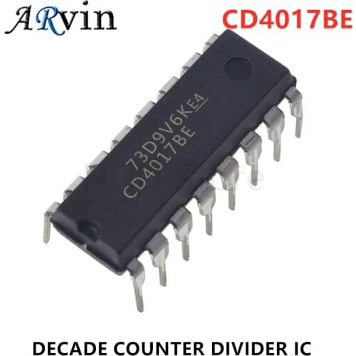 10Pcs CD4017 CD4017BE 4017 DIP-16 DECADE COUNTER DIVIDER IC