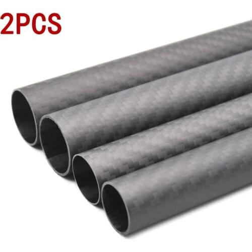 2PCS Length 500mm 3k Carbon Fiber Tube Composite Material Twill Matte For UAV ,Diameter 40/38/35/30/28/25/20/16/14/12/10mm