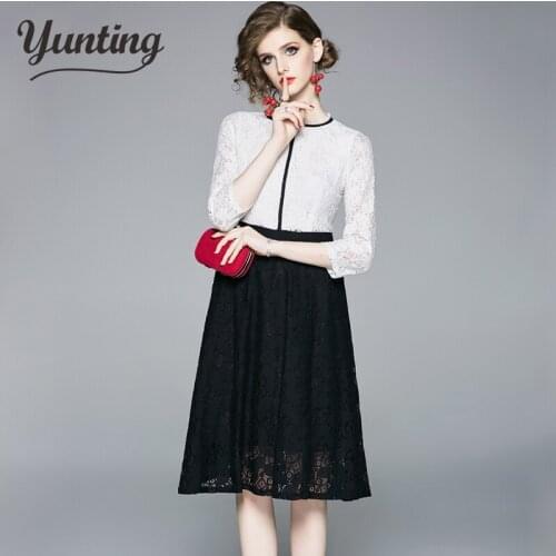 2020 Evening Party Dresses Fashion Dress Summer Vintage Work Casual Pacthwork Lace Dress