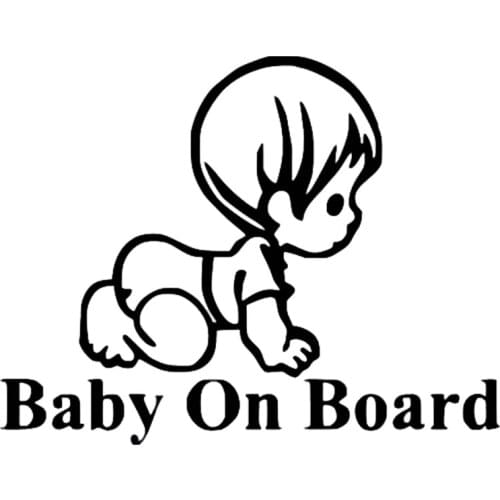 21*16.1CM BABY ON BOARD Funny Safety Sign Car Styling Vinyl Car Sticker And Decal Black/Silver C9-2324