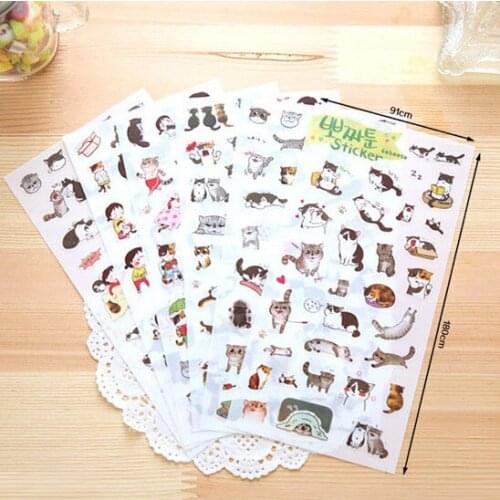 6pcs/pack New Paper Doll Korean Style Cute Kawaii Sweet Girl Planner Toys Transparent Stickers for Notebook Paper Decoration