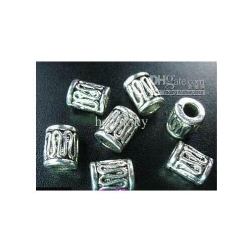 630Pcs Tibetan silver wire curved tube spacer bead A48