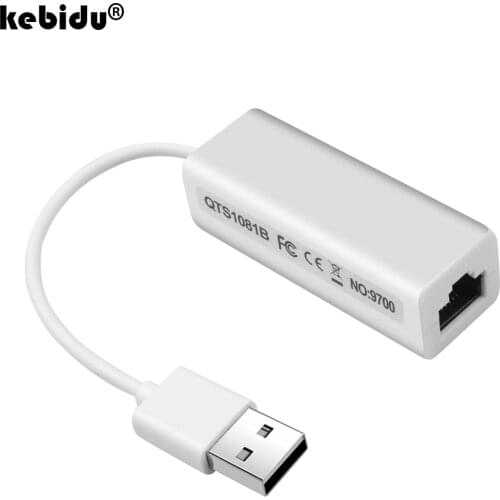 Kebidu Portable USB to RJ45 USB 2.0 to High Speed Ethernet Network LAN Adapter Card 10Mbps Adapter for windows7 8 10 Laptop PC