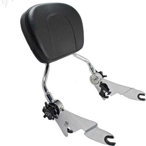 ALLGT Rear Adjustable Detachable Backrest Sissy Bar for Harley Touring Road King 2009-2016 2010 2011 2012 2013 2014 2015