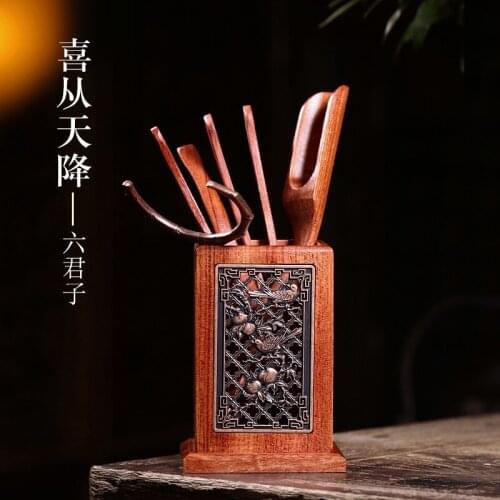 Tea six gentleman kung fu tea set of knife teaspoon ChaZhen suit household accessories tea tea art furnishing articles