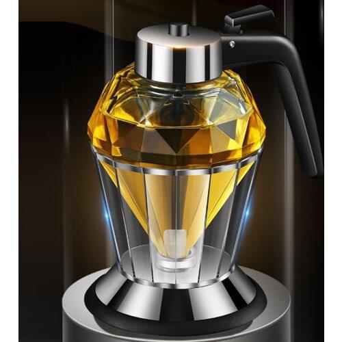 Exquisite Diamond Glass Olive Oil Can Glass Dispenser with Holder Kitchen Olive Oil Dispenser Bottle Oil Honey Dispenser Bottle