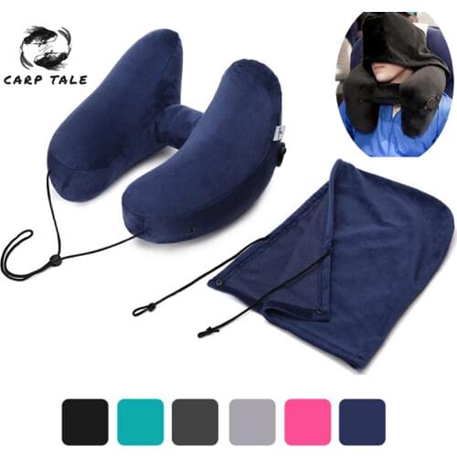 H Shape Inflatable Travel Pillow Folding Lightweight Nap Neck Pillow Car Seat Office Airplane Sleeping Cushion Pillow