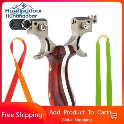 Huntingdoor Shooting Slingshot Paintballs Recurve Handle Double Rubber Band Steel Parts Easy To Install for Outdoor Sports