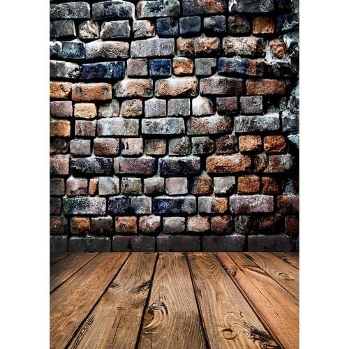 Brick Wall Wooden Floor Photography Backgrounds Vinyl Cloth Backdrop for Baby Children Pets Portrait Toy Photocall Photo Studio
