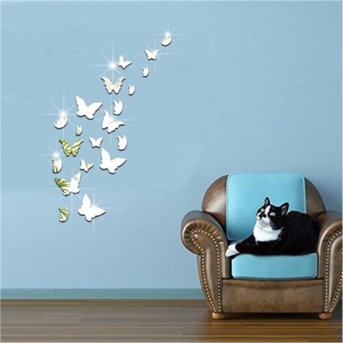 Butterfly Combination 3D Mirror Wall Stickers Home Decoration DIY wall stickers for living room