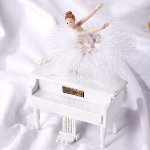Ballerina Girl Cute Piano Music Box Resin Music Accessories Valentines Day Gift Decoration Caja Musical Birthday Gift EH50MB