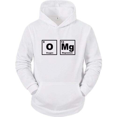 OMG Element Periodic Table Chemistry Science Funny Hoodie Harajuku Streetwear Men Cotton Long Sleeve Hoodies Sweatshirts Top