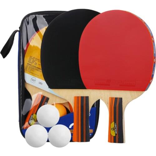 Table Tennis Ball and Bat Set 2 Ping Pong Bats 3 Ping Pong Balls Pack Home Sport Indoor Entertainment