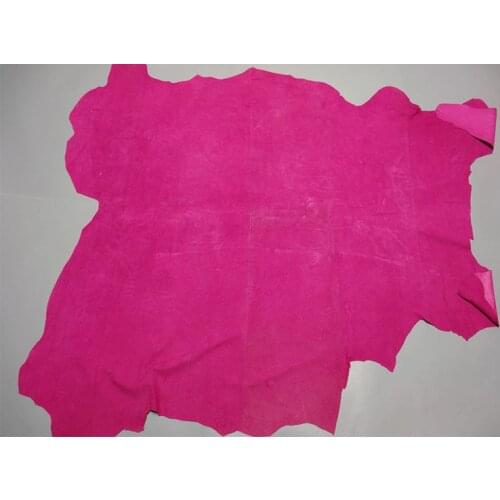 Rose red Genuine Pig grain skin leather material sale by whole piece