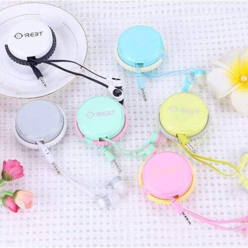 Cute Colorful Noodle Earphones 3.5mm Macaron Box In-ear Stereo With Mic Music Earplugs For Kids Girl Gifts for Samsung iphone
