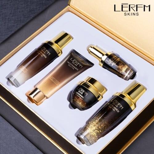 LERFM gold foil nicotinamide skin care set gift box moisturizing cosmetics facial care