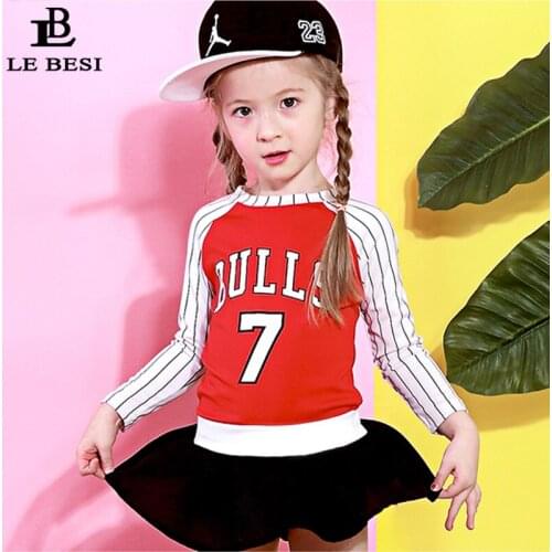 LE BESI 2019 New Arrival Girls Bikini set Two Piece Swimwear Sports Skirt Childrens suit Swimsuit Bathing suit With Sleeve