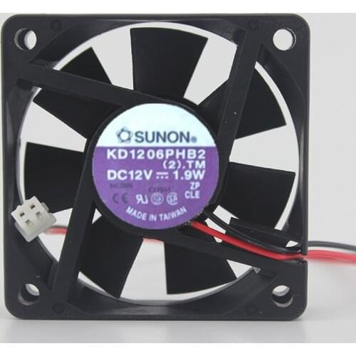 Original KD1206PHB2(2).TM 6015 6cm DC12V 1.9W server chassis cooling fan