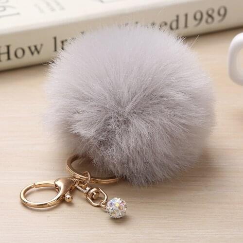 Simulation Rabbit Fur Ball Pearl Pendant Rhombus Ball Pendant Key Chain Fur Pendant Car Keychain Bag Pendant Keychains Key Ring