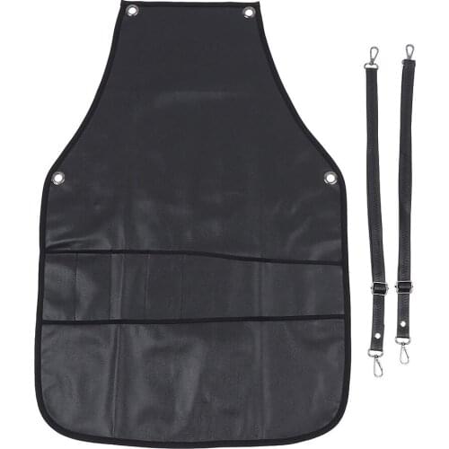 PU Leather Barber Professional Salon Hairdressing Apron Waterproof Adjustable Cutting Barber Haircut Work Clothes with Pockets