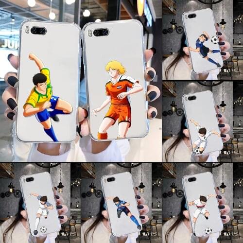 Anime Captain Tsubasa Phone Case Transparent For Xiaomi Mi Max Note 3 A2 A3 8 9 9T 10 Lite Pro Ultra transparent painting