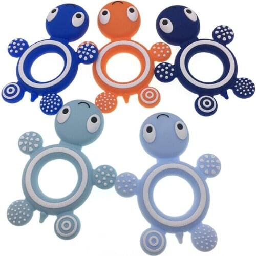 Silicone Baby Teethers Turtle 1PC Food Grade Tortoise Silicone Rodents Childrens Goods Nurse Gift Baby Teether Bite Bites