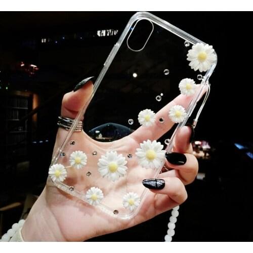 Daisy Apple 11 Phone Case Transparent Applicable IPhone7/8Plus Rhinestone Silicone Drop-Resistant Xsmax Trendy 6