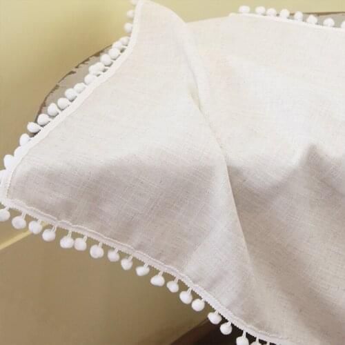 Linen cotton tablecloth table cover Korean style solid color home decoration teahouse tea table dustproof table cover