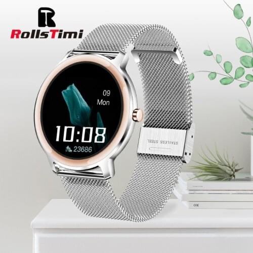 Rollstimi Smart Watch Men Lady Smartwatch ECG Fitness Tracker IP 67 waterproof 1.10 inch touch screen for Android and iOS