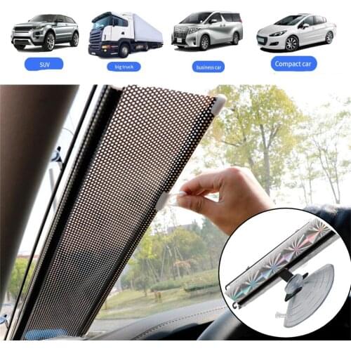 Car Sunshade Protector Parasol Auto Retractable For Front&Rear Windshield Side Window Shade Block Interior UV-protective Curtain