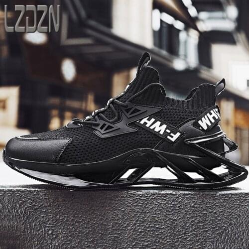 Sports Shock Absorption Running Mens Shoes Jogging Spring Full Sole Cushion Particles Ultra-Light Popcorn Thick Bottom Standard