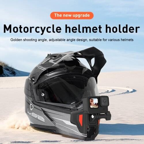 TELESIN Universal Motorcycle Helmet Chin Stand Helmet Holder Vlog Sports Camera Holder Accessory For Go Pro Hero