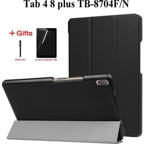 Slim Magnetic PU Leather Case for lenovo tab 4 8 Plus TB-8704x TB-8704F Tablet cover for lenovo Tab 4 8 plus case+film+Pen